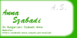 anna szabadi business card